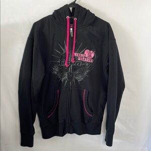 Icon Black Hoodie with Pink Graphic
